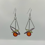 Christopher Royal Saturn Lime Orange Purple Earrings