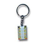 Keychain with geometric design on a white background