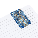 Decorative bookmark with stained glass design on lined paper