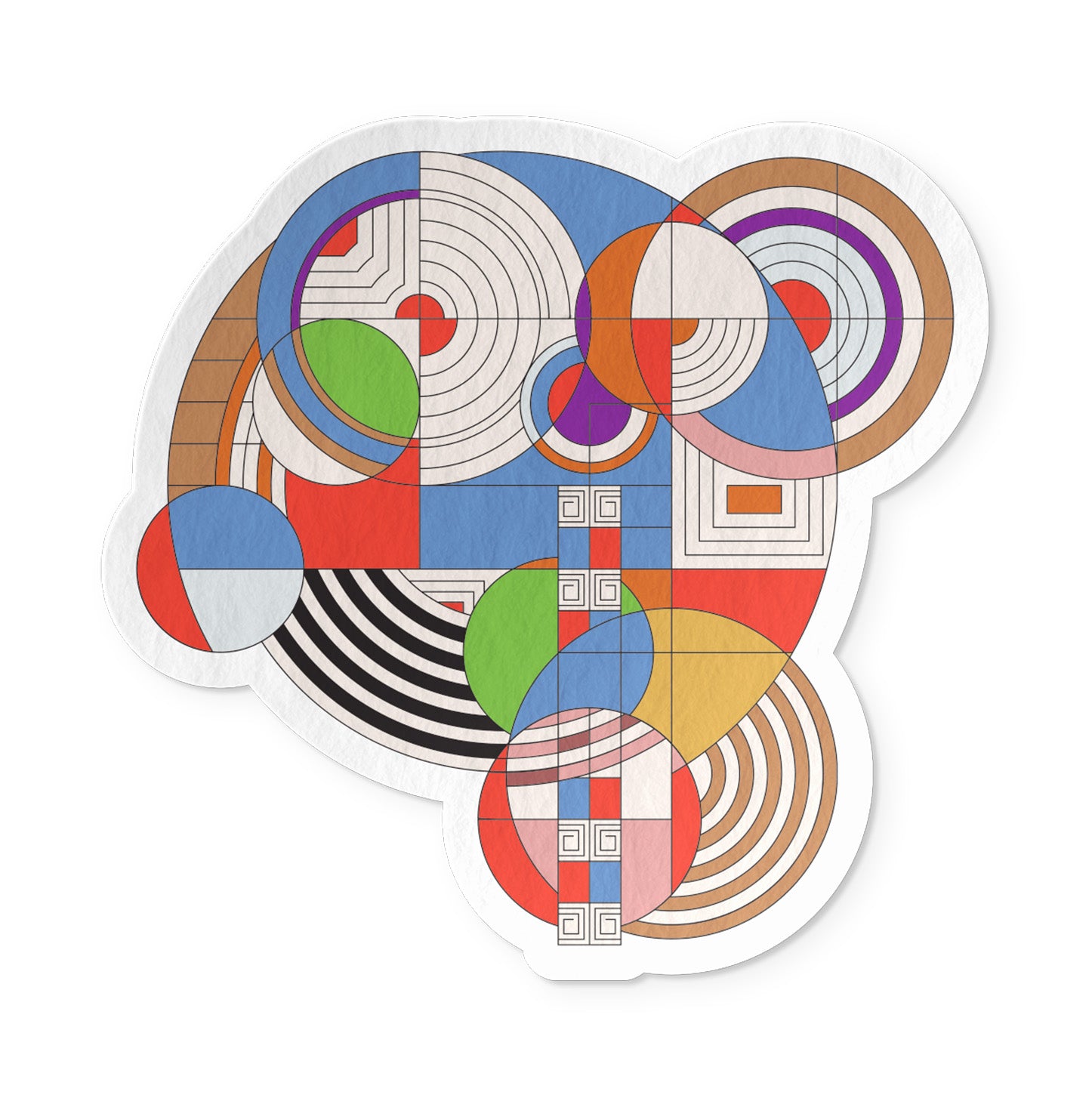 Colorful geometric design on a white background
