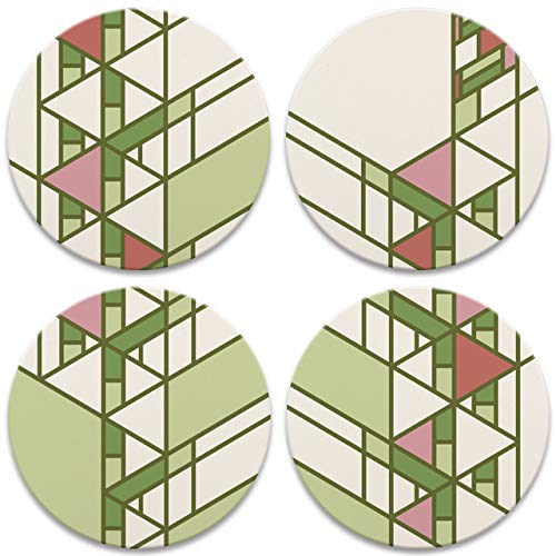 Hollyhock House Details Coasters, tops of four in set