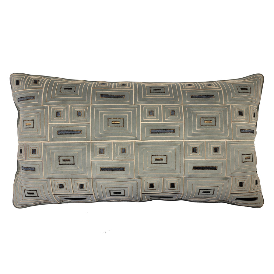 DS Textile Block Embroidered Pillow