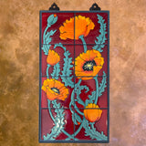Poppies on Red 12" x 24" Mural