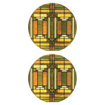 Oak Park Skylight Car Coasters, tops of two in set