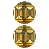 Oak Park Skylight Car Coasters, tops of two in set
