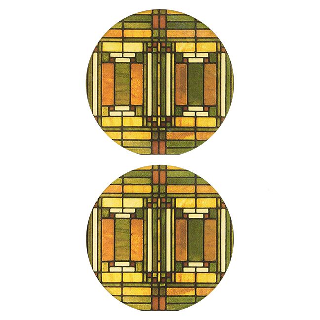 Oak Park Skylight Car Coasters, tops of two in set