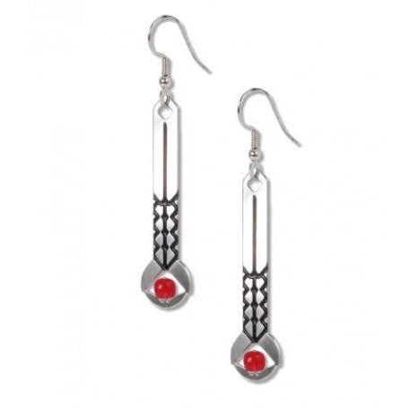 April Showers I Earrings with red beads