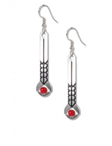 April Showers I Earrings with red beads