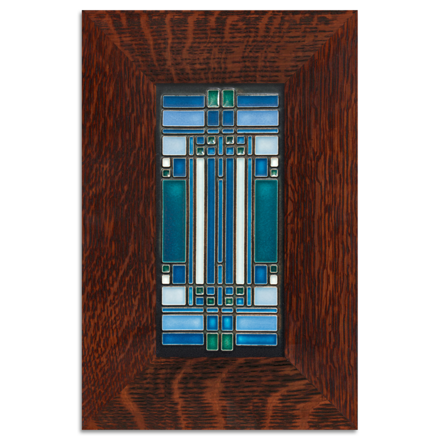 Oak Park Skylight Turquoise Tile, Framed.
