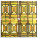 Oak Park Skylight Coasters, tops of four in set