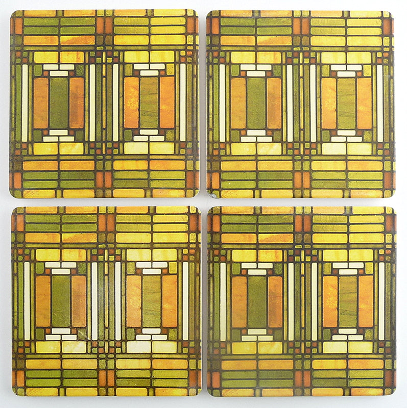 Oak Park Skylight Coasters, tops of four in set