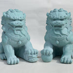 Fu Dog Pair, Copper Patina.
