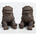 Fu Dog Pair, Dark Walnut.