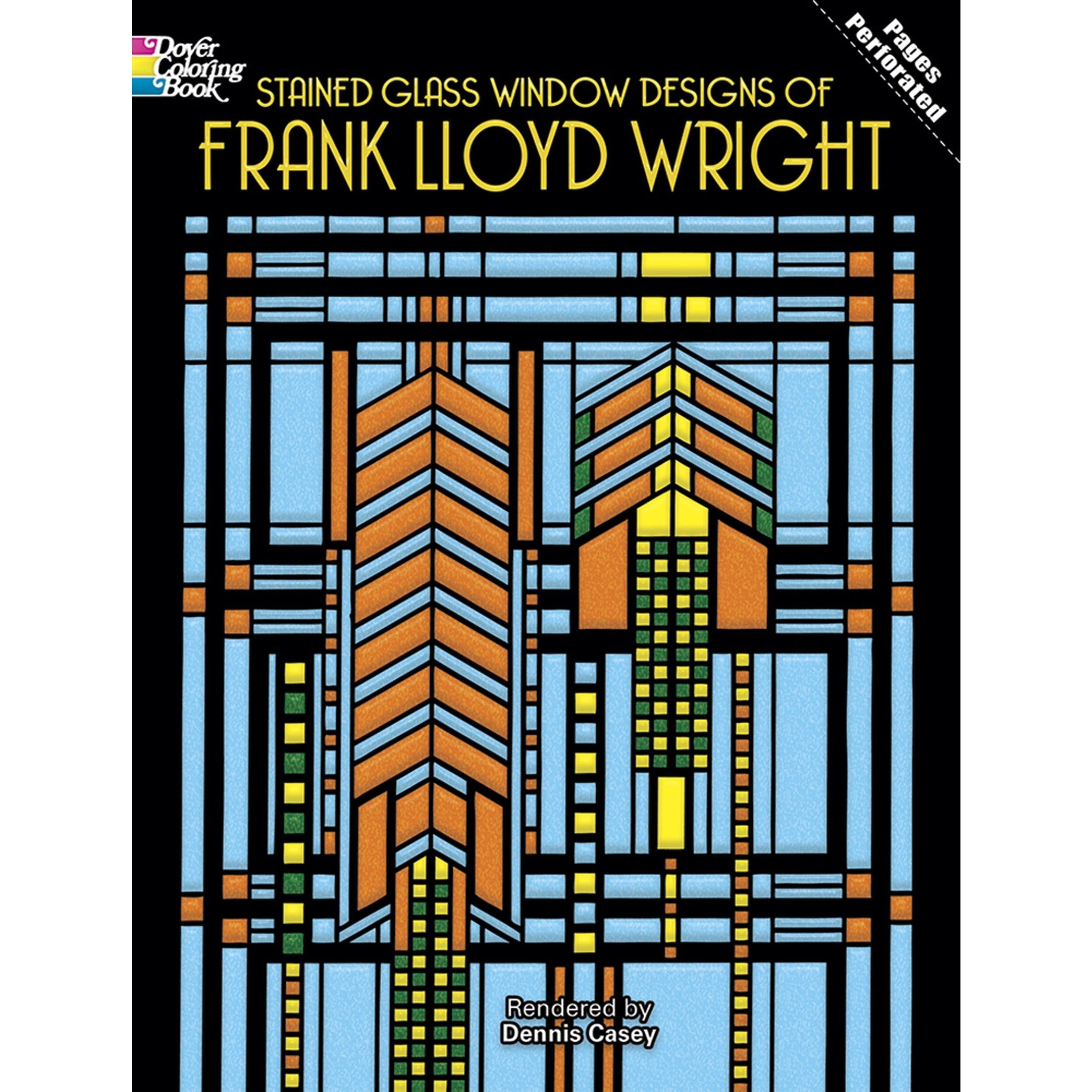 Front cover of Stained Glass Window Designs of Frank Lloyd Wright.