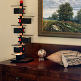 Taliesin 3 Lamp, walnut stain, in home setting