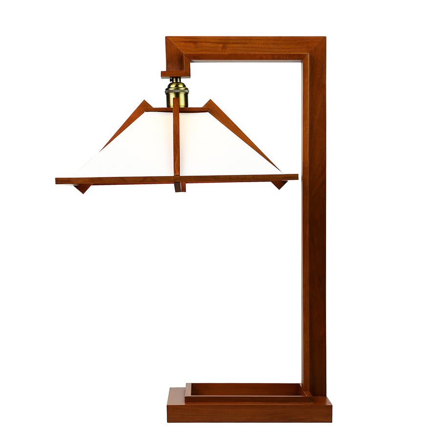 Taliesin Table Lamp from side, cherry stain