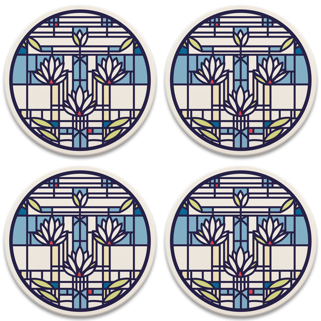 Waterlilies Coasters, tops of four in set