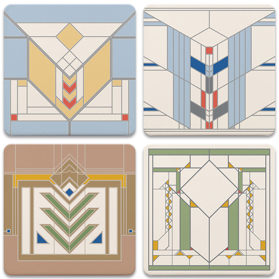 Chevron Square Coasters, Set of 4