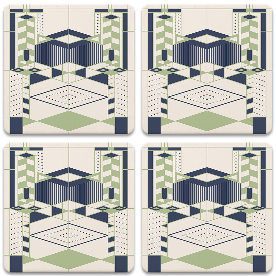 Robie Line Square Coaster Set, Set of 4