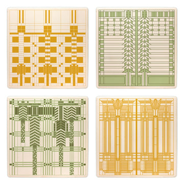 Art Glass Patterns Coasters, Set of 4
