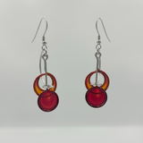 Christopher Royal Orange & Red Circles Earrings