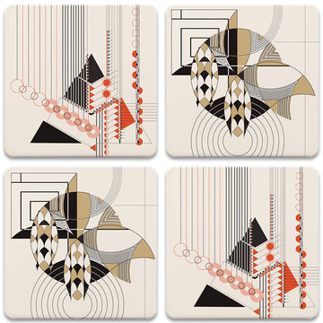 Masselink Geometric Coasters, Set of 4