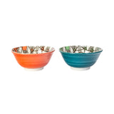 April Showers Set of 2 Medium Bowls - Green/Orange