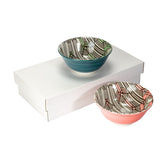 April Showers Set of 2 Medium Bowls - Green/Orange