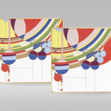 March Balloons Square Plate, Set of 2