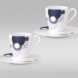 Imperial Cabaret Blue Espresso Cup and Saucer, Set of 2