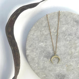 Small Brass Crescent Necklace