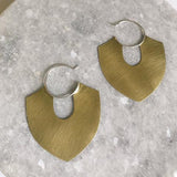Brass Shield Hoops