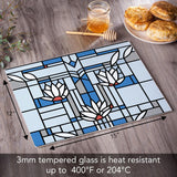 Waterlilies Tempered Glass Cutting Board