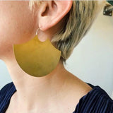 Large Brass Disc Fan Earrings