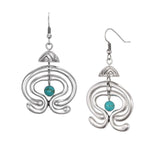 Haight Dangle Earrings - Silver/Turquoise Beads