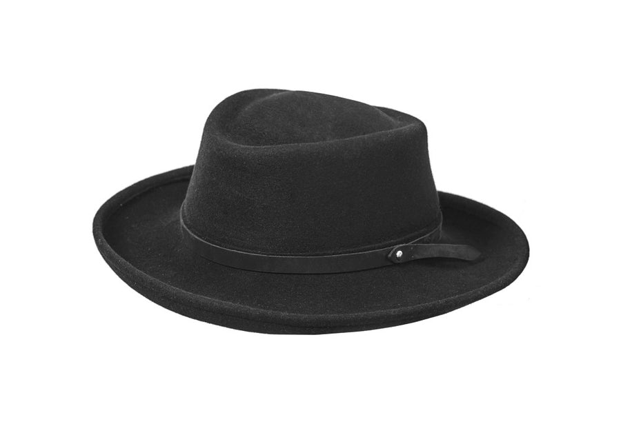 Black Felt Gambler Hat