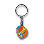 Colorful keychain with a circular design on a white background