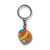 Colorful keychain with a circular design on a white background