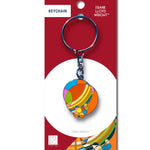 Colorful keychain on a red and white packaging with 'Frank Lloyd Wright' branding.