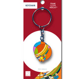 Colorful keychain on a red and white packaging with 'Frank Lloyd Wright' branding.