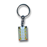 Keychain with geometric design on a white background
