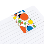 Colorful abstract design magnetic bookmark on lined paper