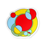 Colorful circular design with intersecting circles on a white background