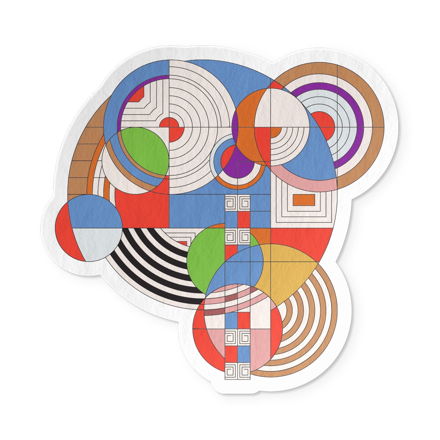 Colorful geometric design on a white background