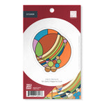 Colorful balloon-shaped sticker on a red packaging with 'Today is a Day' branding.