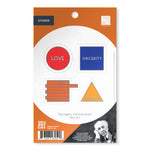 Packaging of stickers with 'LOVE', 'SINCERITY', and 'RESPECT' text on a white background.