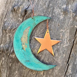 Moon & Star Copper Ornament