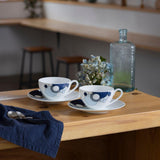 Imperial Cabaret Blue Cup and Saucer, Set of 2