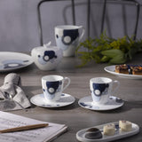 Imperial Cabaret Blue Espresso Cup and Saucer, Set of 2