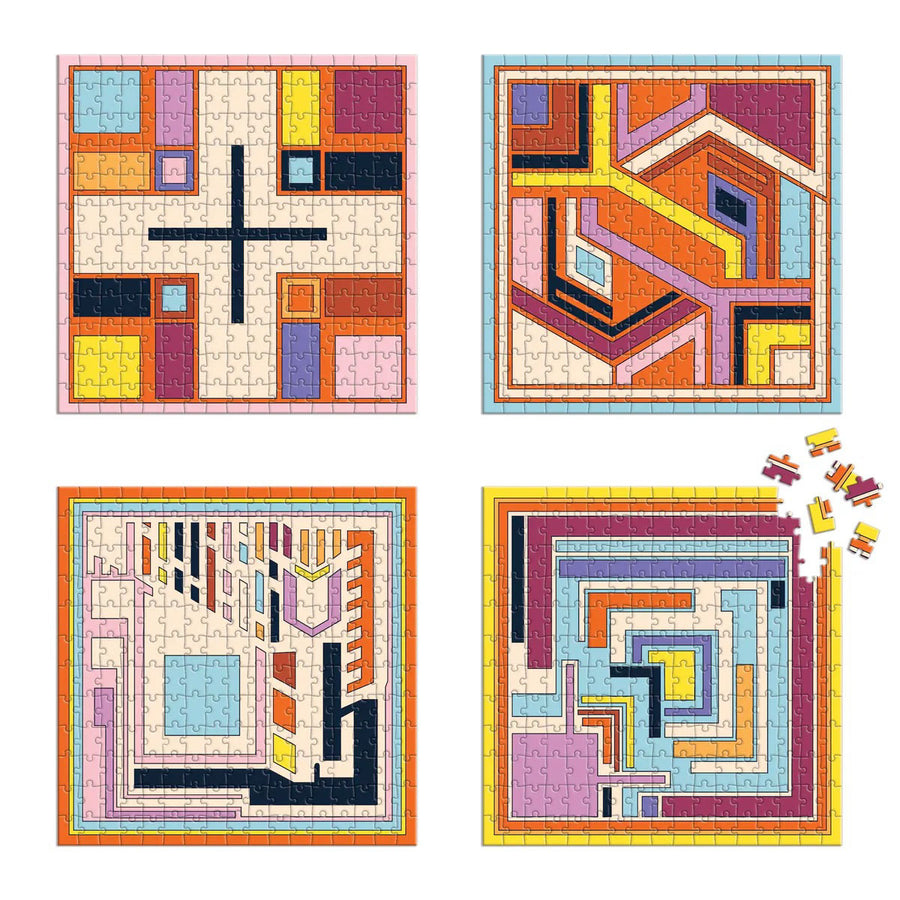 Textile Blocks Set of 4 Puzzles